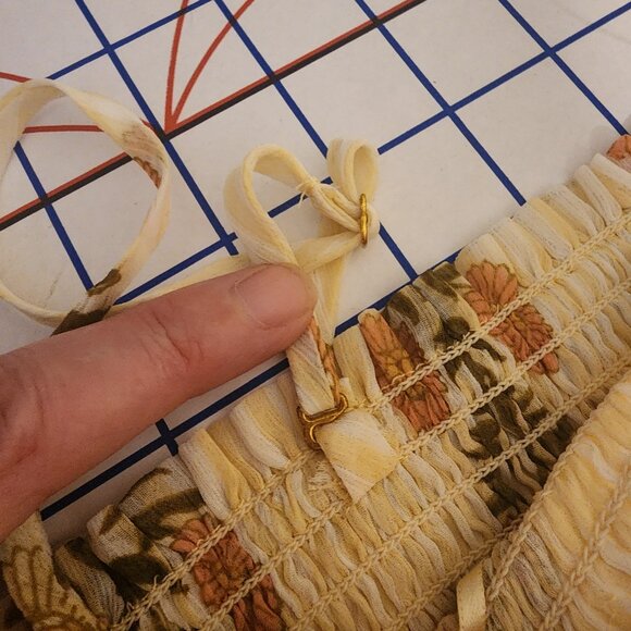 Free People Alejandra Floral Midi Dress Missing Strap Yellow Med - Picture 10 of 12